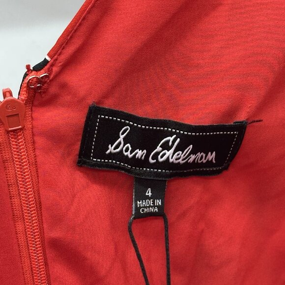 Sam Edelman Women's Size 4 Red Floral Print Asymmetrical Ruffle Midi Dress NWT - Picture 5 of 11